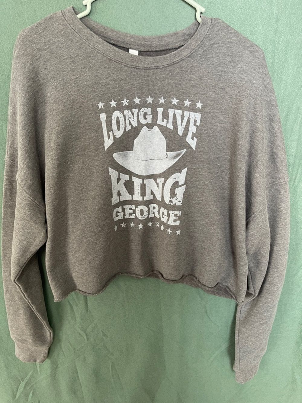Long Live King George Gray Cropped Sweatshirt